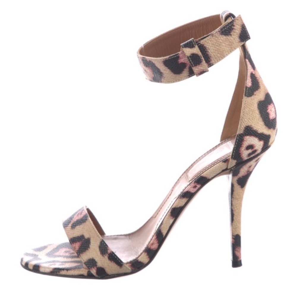 GIVENCHY leopard Print Ankle Strap Stiletto Heels